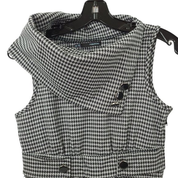 Maurices Black White Houndstooth Plaid Check Dress Size 3/4 Sleeveless NEW - Picture 7 of 12